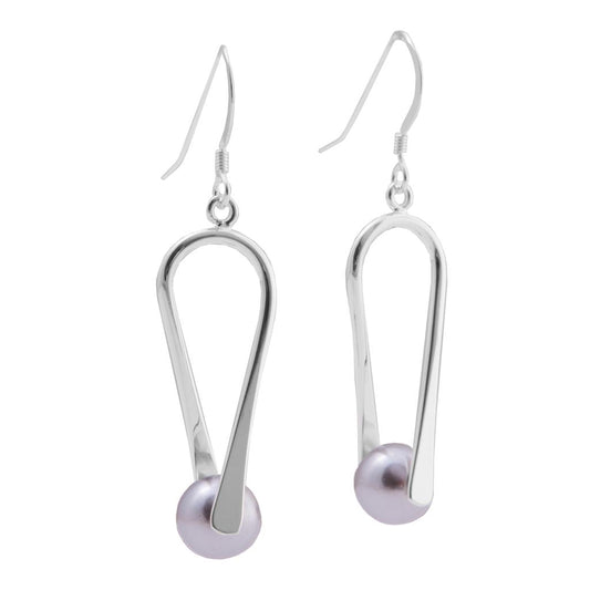 Grey Pearl August Earrings