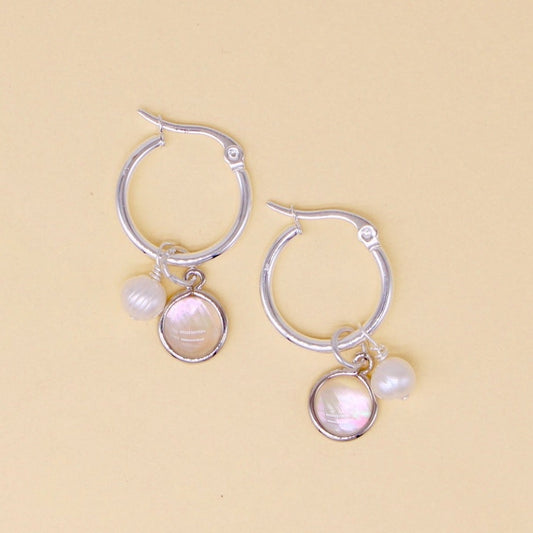 Pearl Asha Hoop Earrings