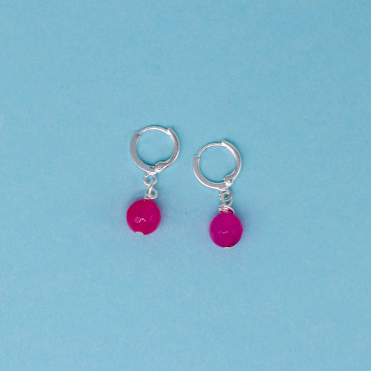 Hot Pink Hoop Earrings