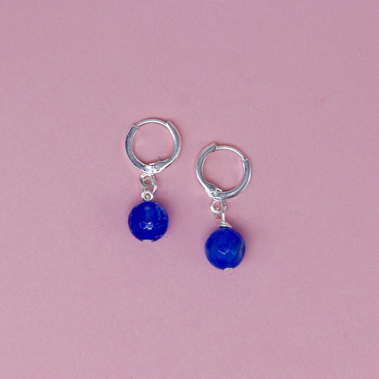 Royal Blue Hoop Earrings