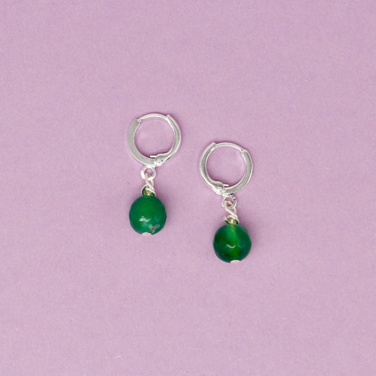 Green Hoop Earrings
