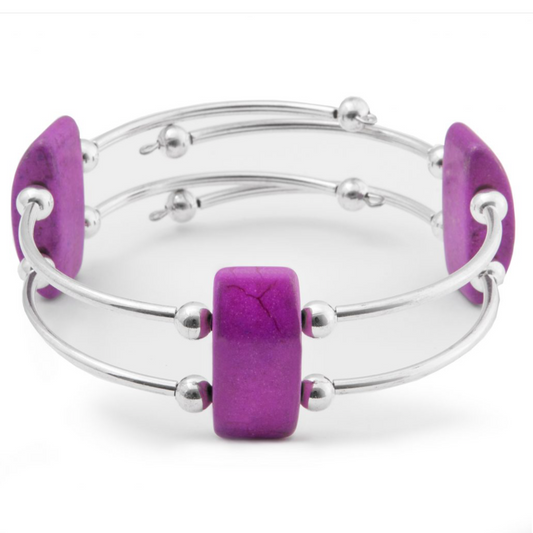 Purple Turquoise Chunky Bangle