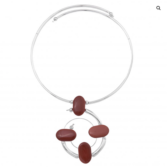 Goldstone Spiral Necklace