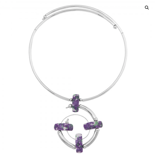 Multi Coloured Turquoise Spiral Necklace