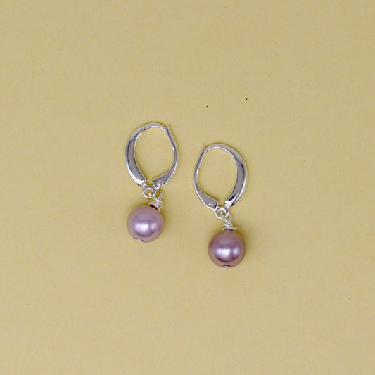 Blush Pearl Hoop Earrings