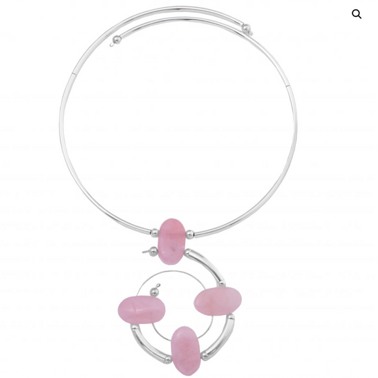 Rose Quartz Spiral Necklace